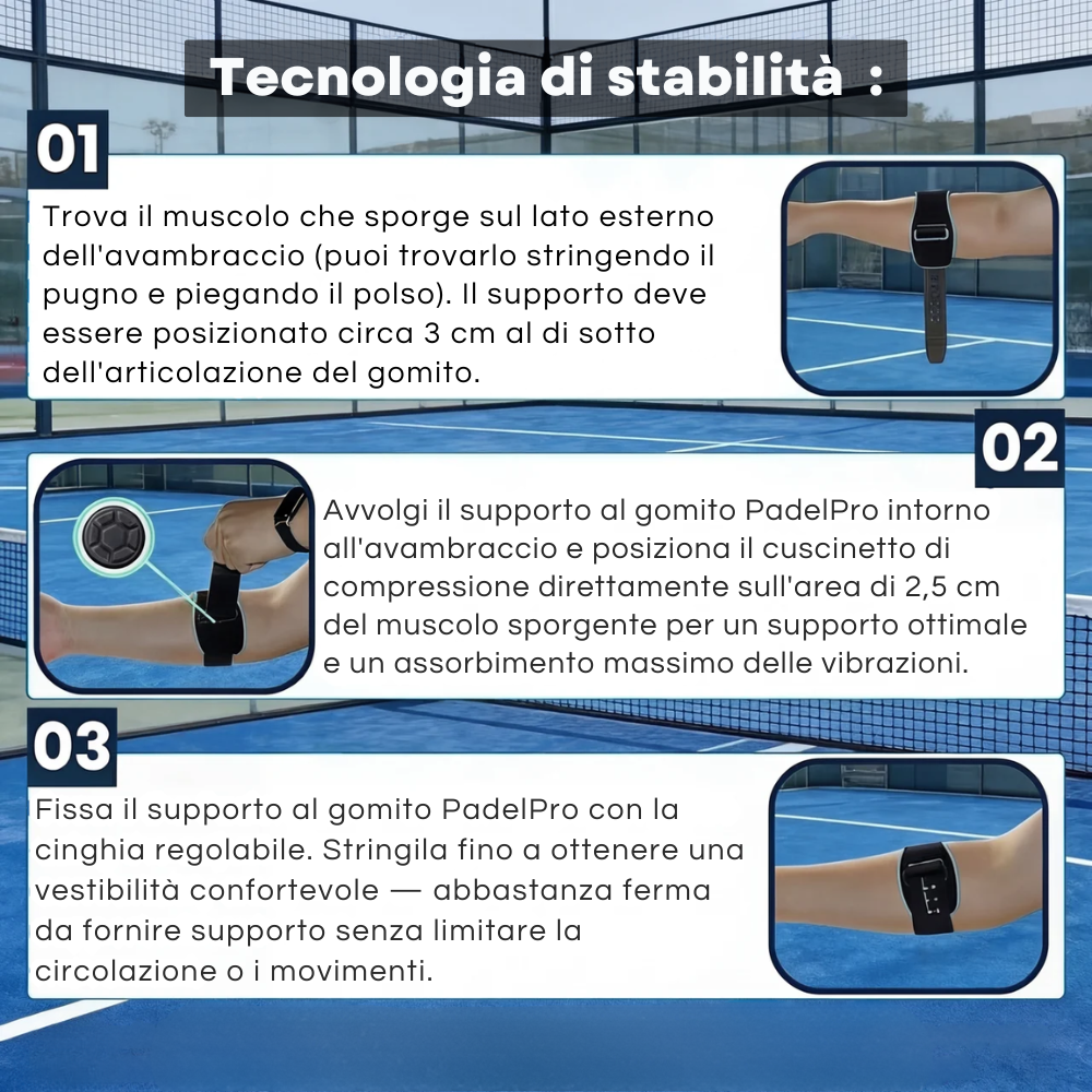 Supporto al gomito – Assorbe le vibrazioni della racchetta