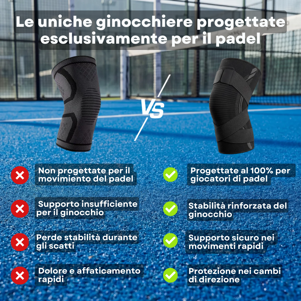 Ginocchiera PadelPro – Stabilità totale in ogni scatto